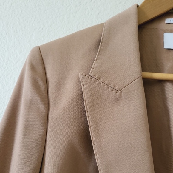 Unworn Reiss Marlie Single Breasted Wool Blend Blazer in Camel - Picture 6 of 12
